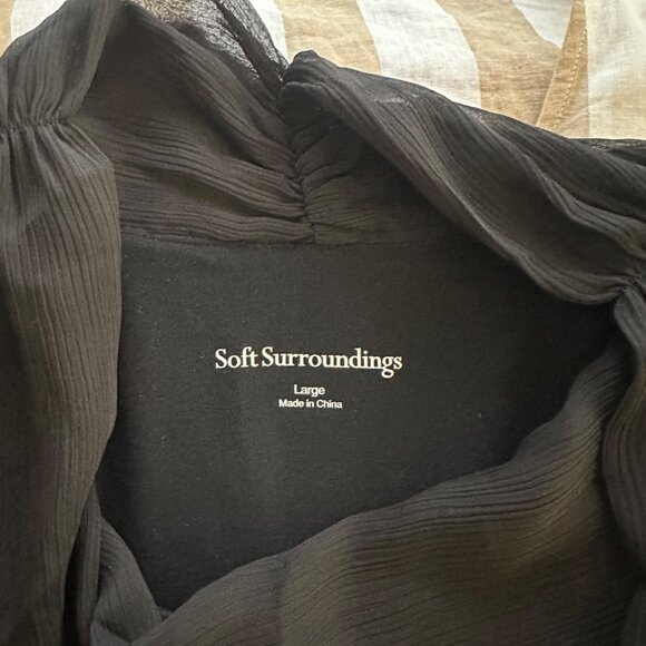 Soft Surroundings Meri Velvet Striped Blouse Womens Size L Whimsigoth Boho Top - Picture 4 of 6